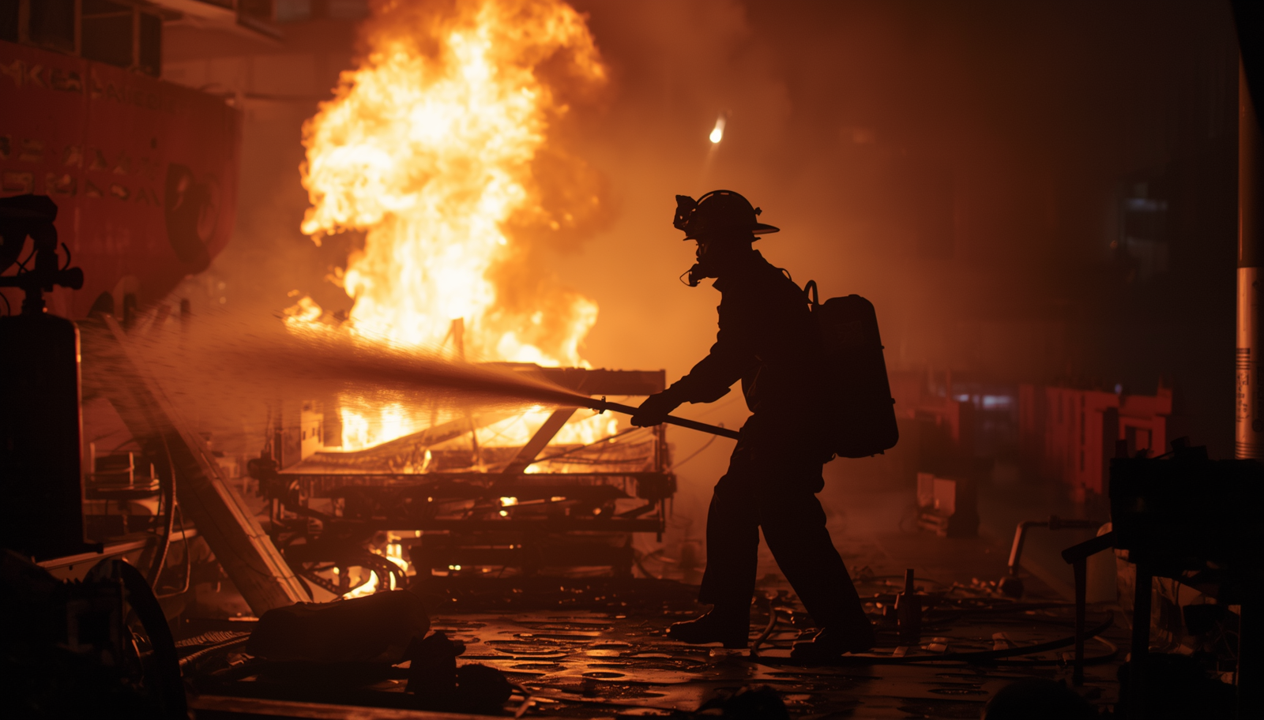 Fire response training in a live burn environment