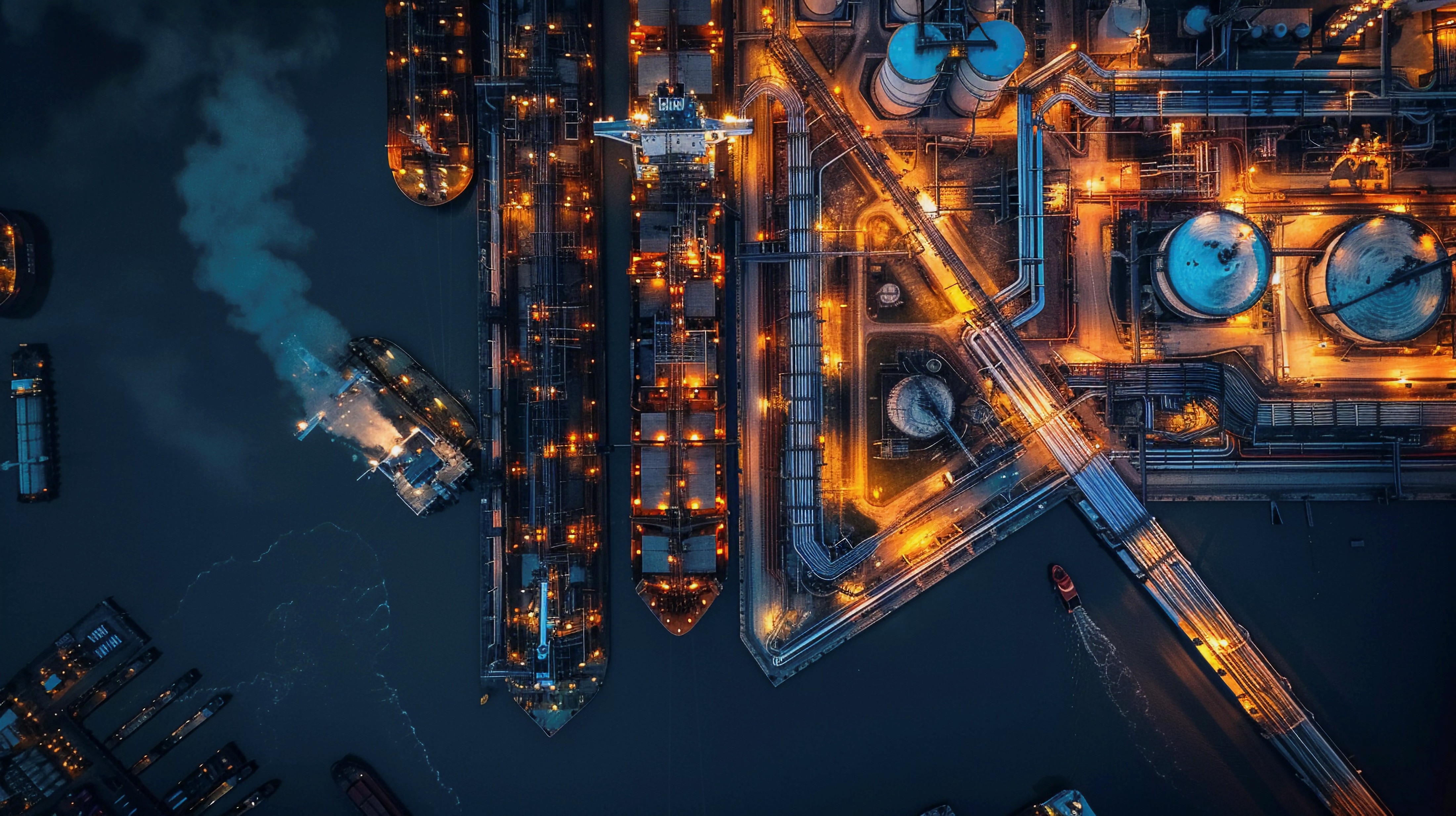 Industrial operations and marine facility overview